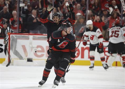 Aho's blast pushes Hurricanes past Devils 5.